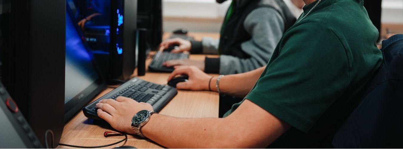 Student working on computer 